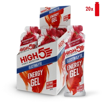 High5 Energi Gel Electrolyte - 20 stk - Hindbær